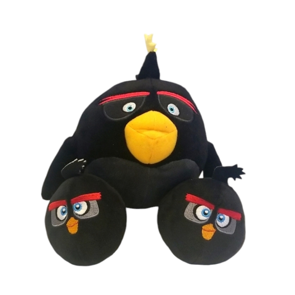 Angry Birds Bomb Black Bird Plush Lot of 3